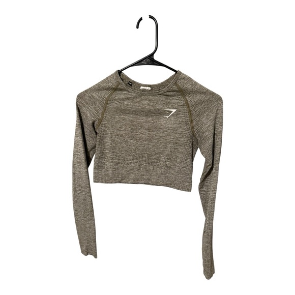 Gymshark Green Long Sleeve Crop Top - Picture 1 of 5